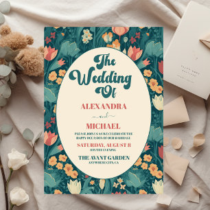 Convites Moderno Boho Chic Retro Colorido Casamento Floral