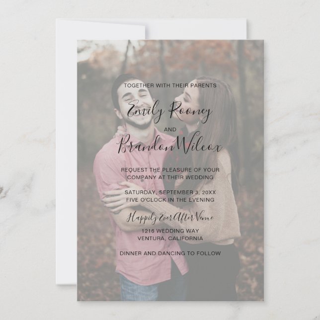Convites Moderno Casamento de Todos em Um com Letra Elegant (Frente)