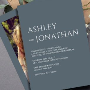 Convites Moderno Casamento Fotográfico Ousado e Minimalista