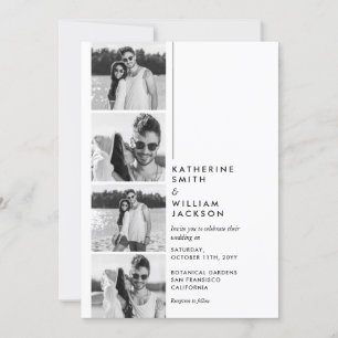 Convites Moderno Casual 4 Foto Booth Tudo em Um Casamento