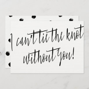 Convites Moderno Chic "Não posso amarrar o nó sem você"
