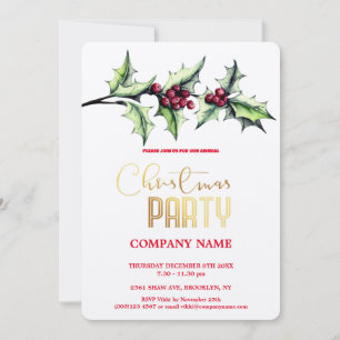 Convites Moderno Chic Natal Corporativo Aquarela