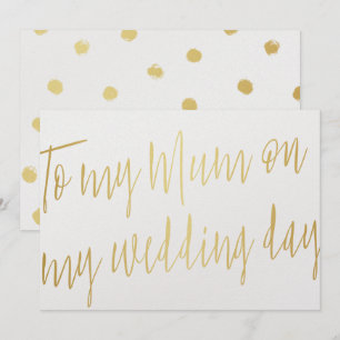 Convites Moderno Chic Ouro "Para minha mãe no dia do meu ca