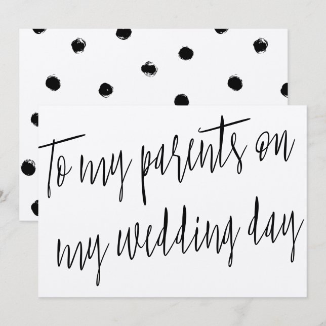 Convites Moderno Chic "Para meus pais no dia do meu casamen (Frente/Verso)