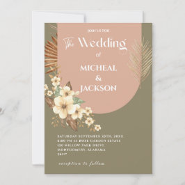 Convites Moderno Chique Boêmio Aquarela Floral