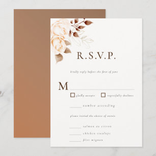Convites Moderno Clássico Outono Resposta Casamento Floral