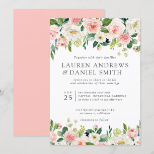 Convites Moderno cora o casamento botânico chique da fest