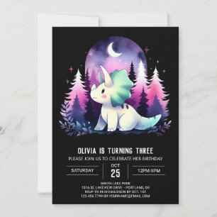 Convites Moderno Dinossaur Triceratops Aniversário