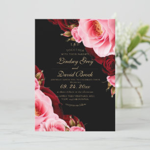 Convites Moderno Divino Elegante Rosa Enrubescendo Casament