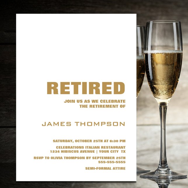 Convites Moderno do Partido da Reforma Dourada Simples Mode (Criador carregado)