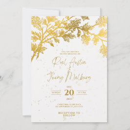 Convites Moderno Dourado Branco