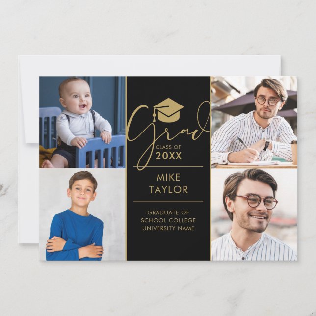 Convites Moderno E Agora 4 Festas de formatura Fotográficas (Frente)