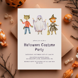 Convites Moderno e Minimalista Festa de Figurino de Hallowe