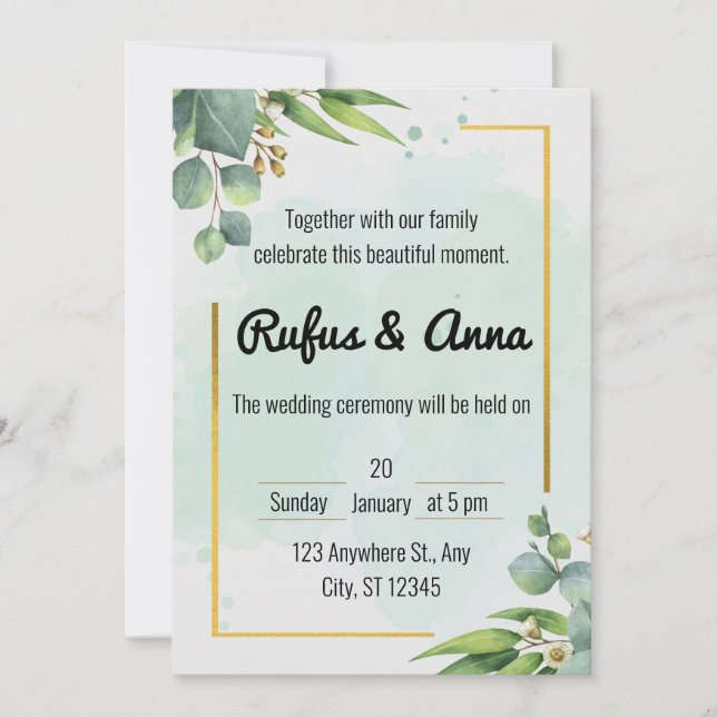 Convites Moderno e minimalista simples (Frente)