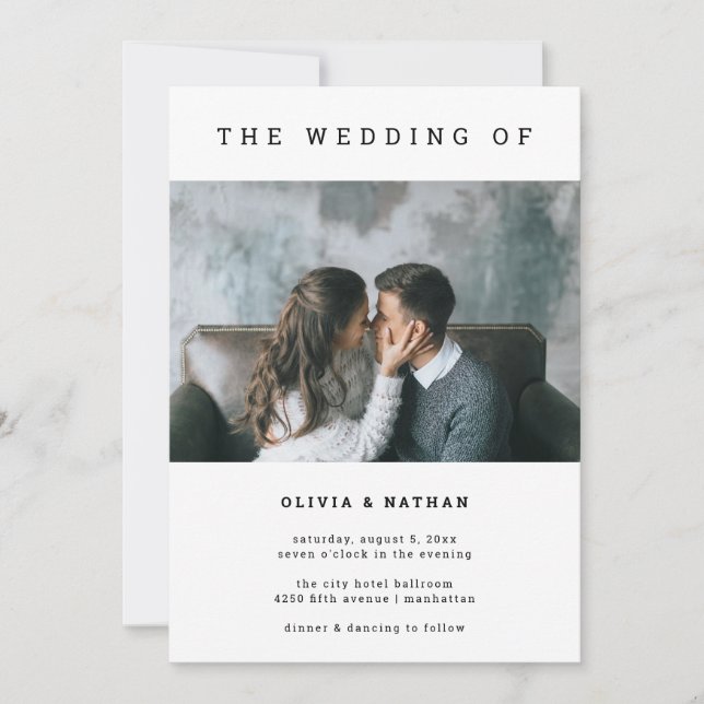 Convites Moderno e mínimo | Um Casamento Fotográfico (Frente)