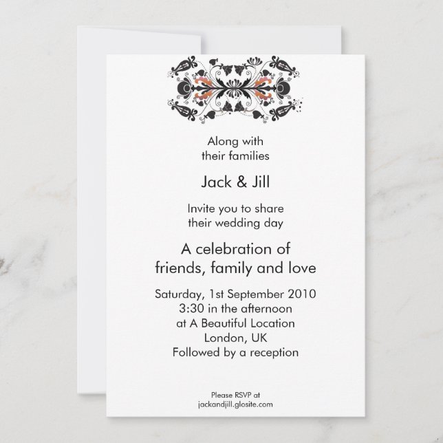 Convites Moderno Eduardiano 5x7 (Frente)