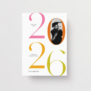 Convites Moderno Elegante 2026 Ousado Retrô Foto Graduação