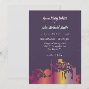 Convites Moderno Elegante Las Vegas City Skyline