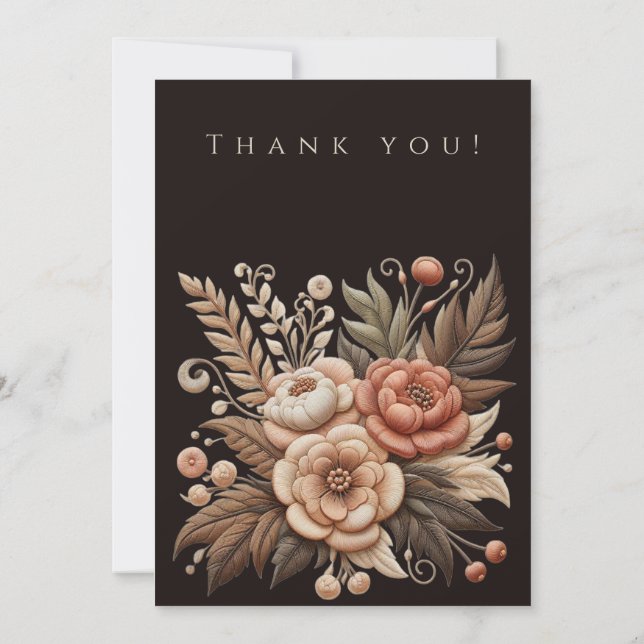 Convites Moderno Elegante País Ocidental - Floral (Verso)