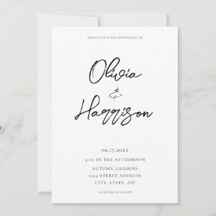 Convites Moderno Elegante Tudo em Um Casamento de Orçamento