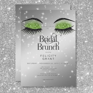 Convites Moderno Emerald Green Glam Eyes Bridal Brunch