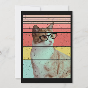 CONVITES MODERNO ENGRAÇADO GATO FOFO VINTAGE