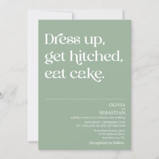 Convites Moderno Engraçado Mínimo Typografia Sage Casamento