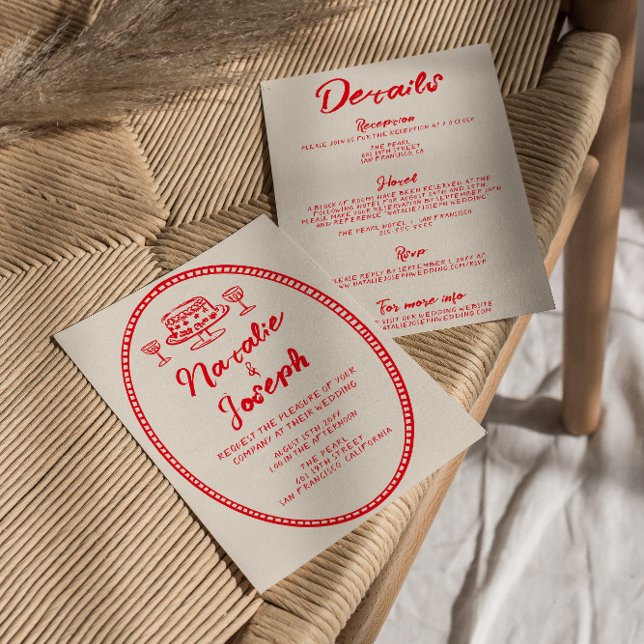 Convites Moderno Escrito Manuscrito Quirky Tudo Em Um Casam (Criador carregado)