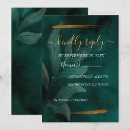 Convites moderno esmerald green e deixa RSVP