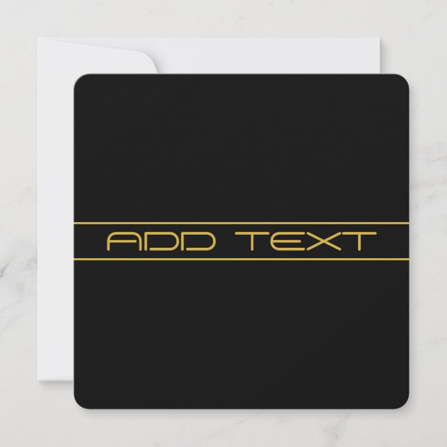 Convites Moderno Estilo de Texto Dourado e Listras Editávei (Frente)