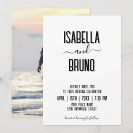 Convites Moderno, Estiloso Casamento de Foto Personalizada