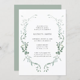 Convites Moderno Eucalyptus Greenery Bridesmaids Luncheon