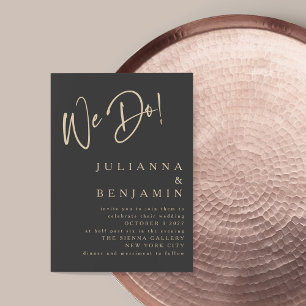 Convites Moderno Fazemos Casamento Elegante De Beige Negro