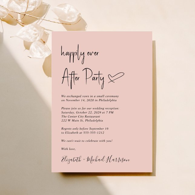 Convites Moderno feliz para sempre após a Recepção de casam (An chic Happily Ever After Party invitation for your wedding celebration)