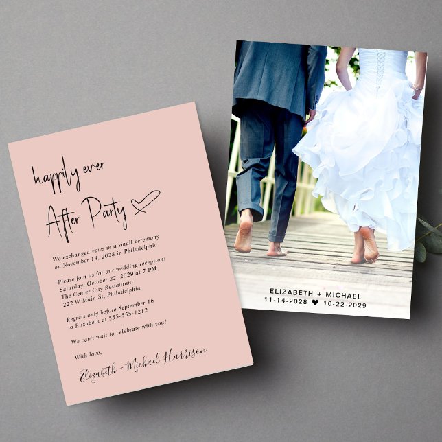 Convites Moderno feliz para sempre após a Recepção de casam (An chic Happily Ever After Party invitation for your wedding celebration)