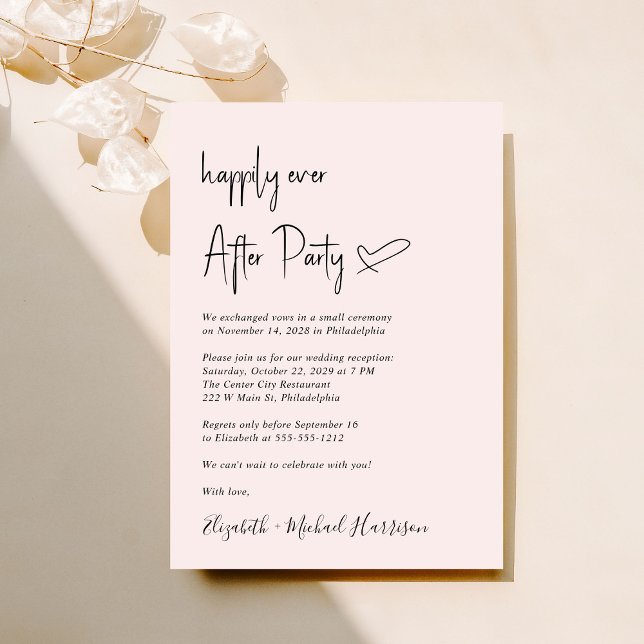 Convites Moderno feliz para sempre após a Recepção de casam (An chic Happily Ever After Party invitation for your wedding celebration)