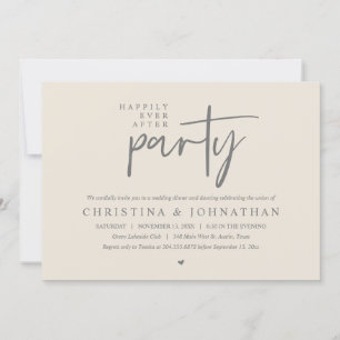 Convites Moderno Felizmente Depois do Janto de Casamento de