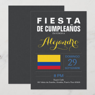 Convites Moderno: Festa Colômbia