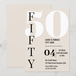 Convites Moderno Festa de Aniversário de 50 Anos Elegante