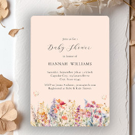 Convites Moderno, Flor Selvagem, Chá de fraldas