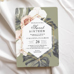 Convites Moderno Floral Khaki Folhas Tropicais e Orquídea<br><div class="desc">Moderno Floral Khaki Folhas Tropicais e Orquídea</div>