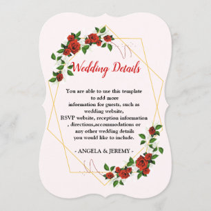 Convites Moderno Geométrico Vermelho Floral-casamento Recep