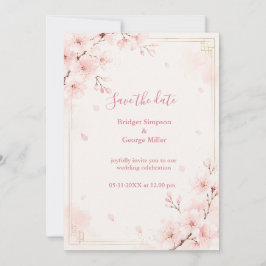 Convites Moderno Luxo Sakura Casamento Florido