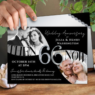Convites Moderno Luxuoso 66º Aniversário de Casamento