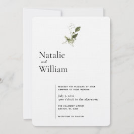 Convites Moderno Minimalista | Casamento com Verdejante de 