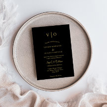 Moderno Minimalista | Casamento Dourado de Monogra