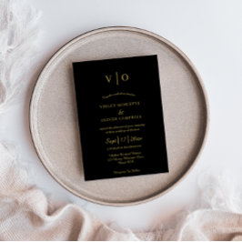 Convites Moderno Minimalista | Casamento Dourado de Monogra