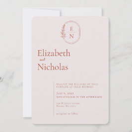 Convites Moderno Minimalista | Casamento Terracota e Blush