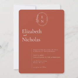Convites Moderno Minimalista | Casamento Terracota e Blush