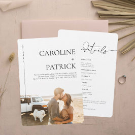Convites Moderno Minimalista | Detalhes do Casamento em Fot